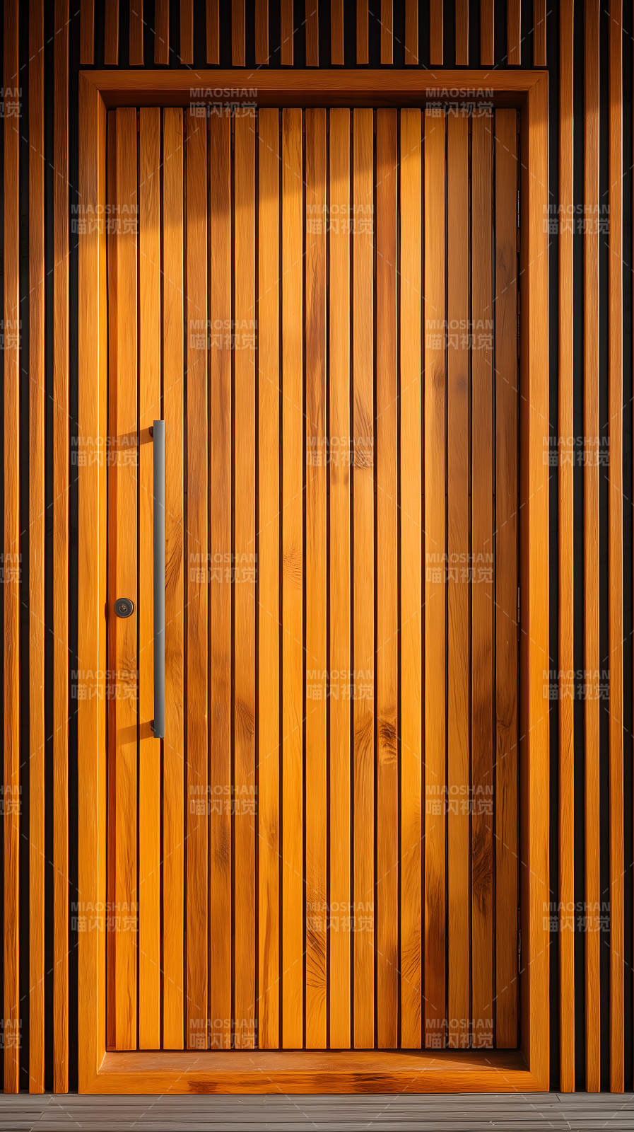 木门质感阳光洒落图片