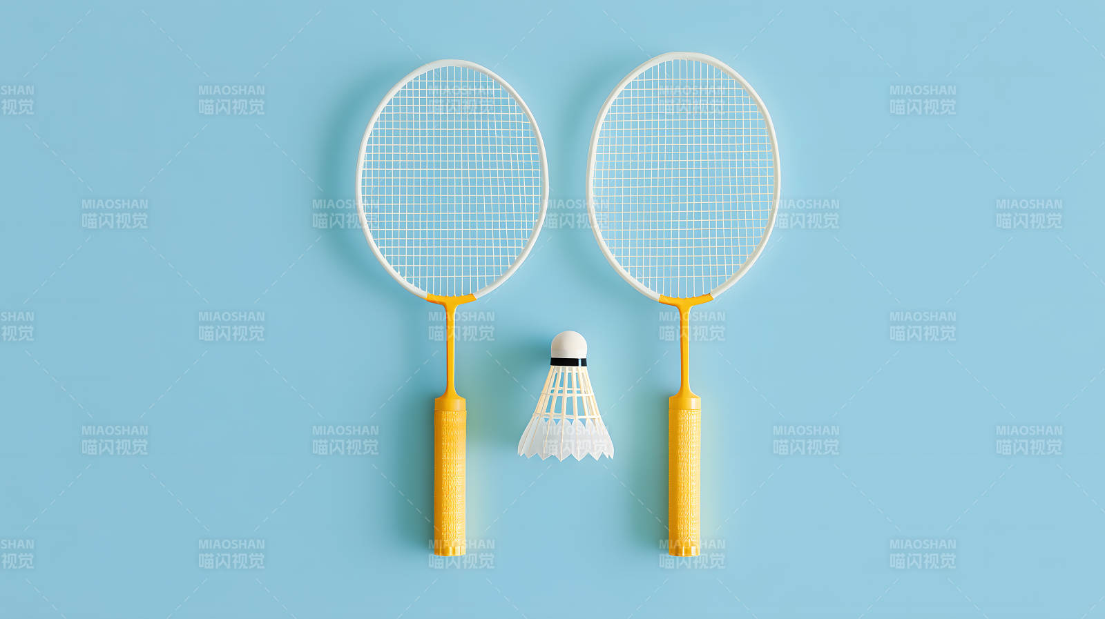 羽毛球与球拍组合图片