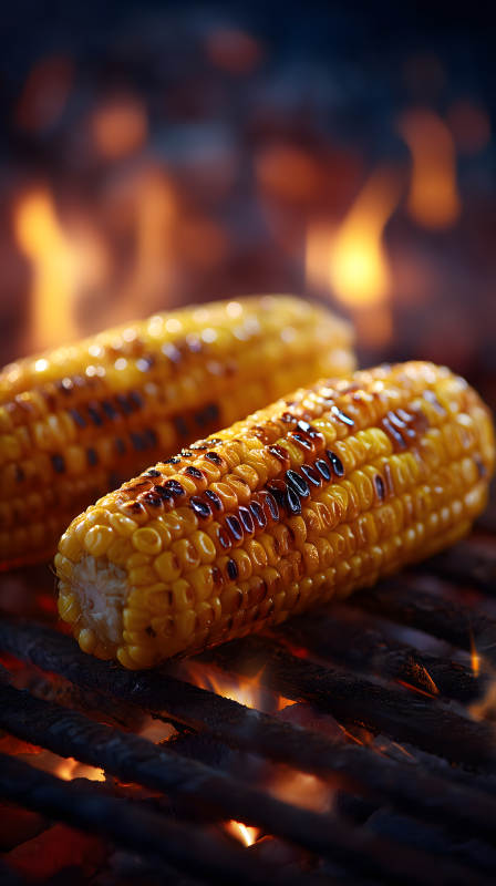 烤玉米特写火焰背景图片