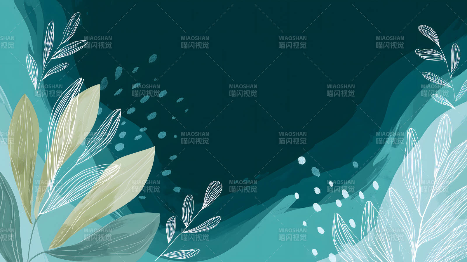 水彩叶子背景图片