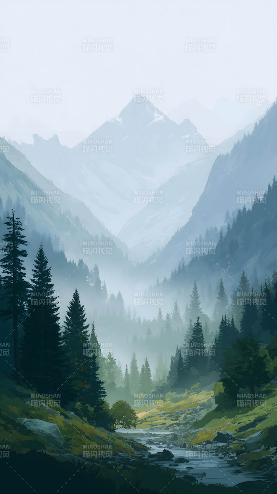 山水之间雾气氤氲图片