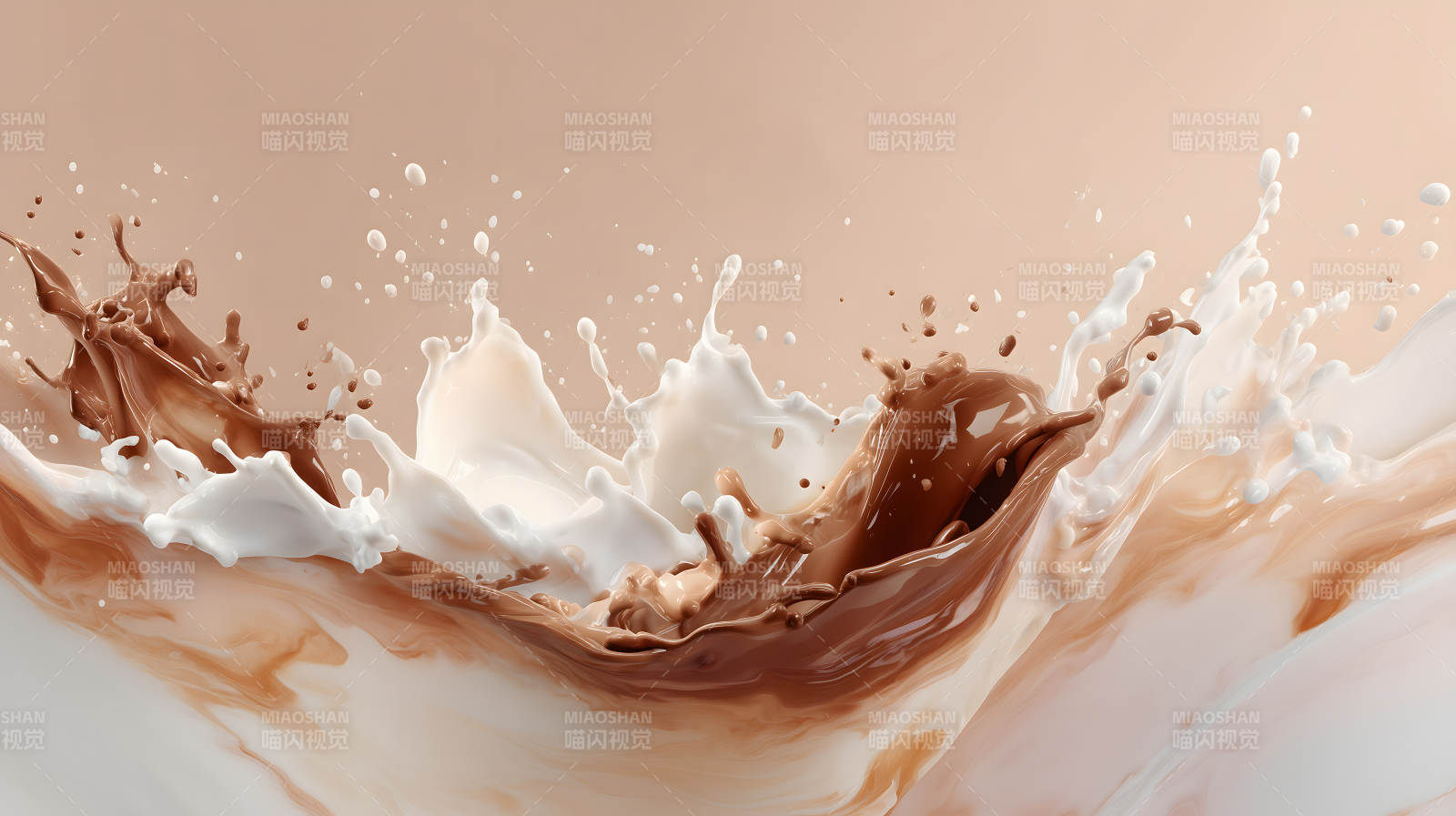 牛奶巧克力飞溅融合图片
