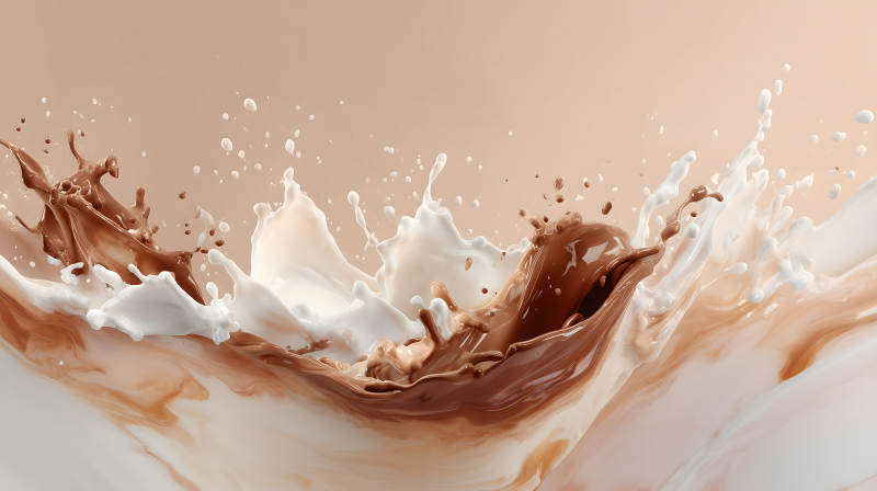 牛奶巧克力飞溅融合图片