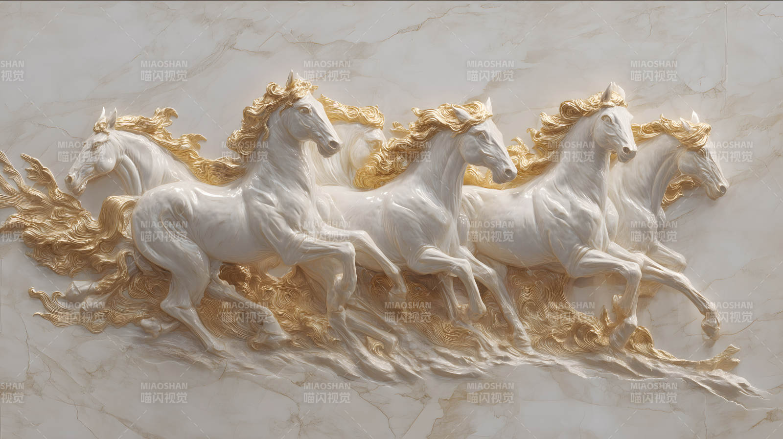 奔腾骏马雕塑艺术图片