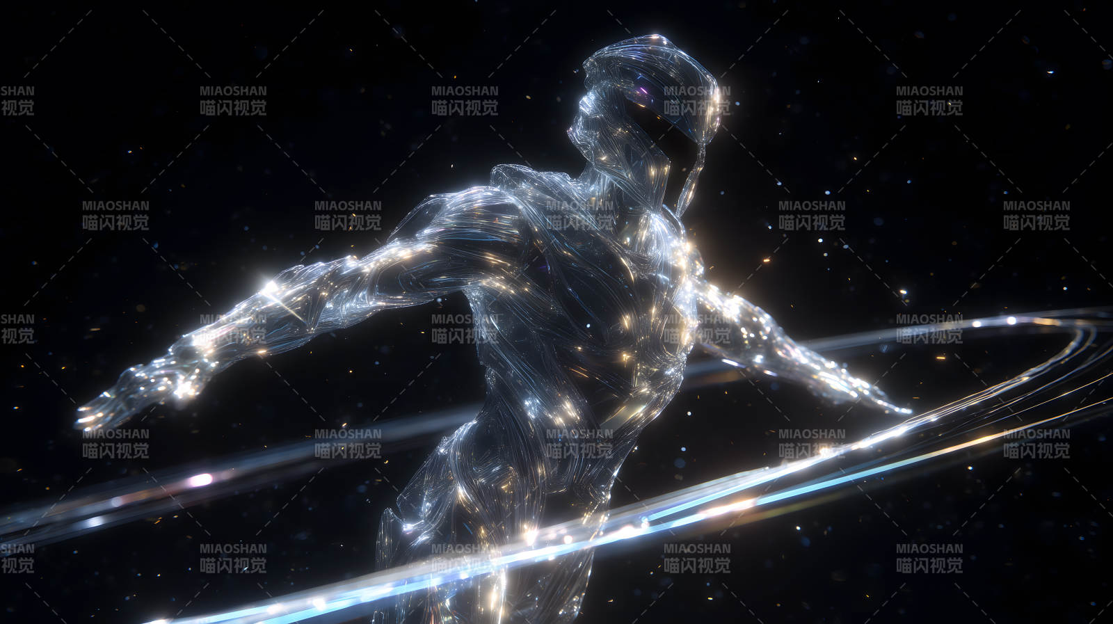 水晶人星空漂浮图片