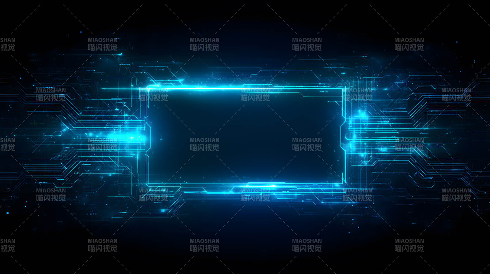 科技感十足的蓝色数字电路图片