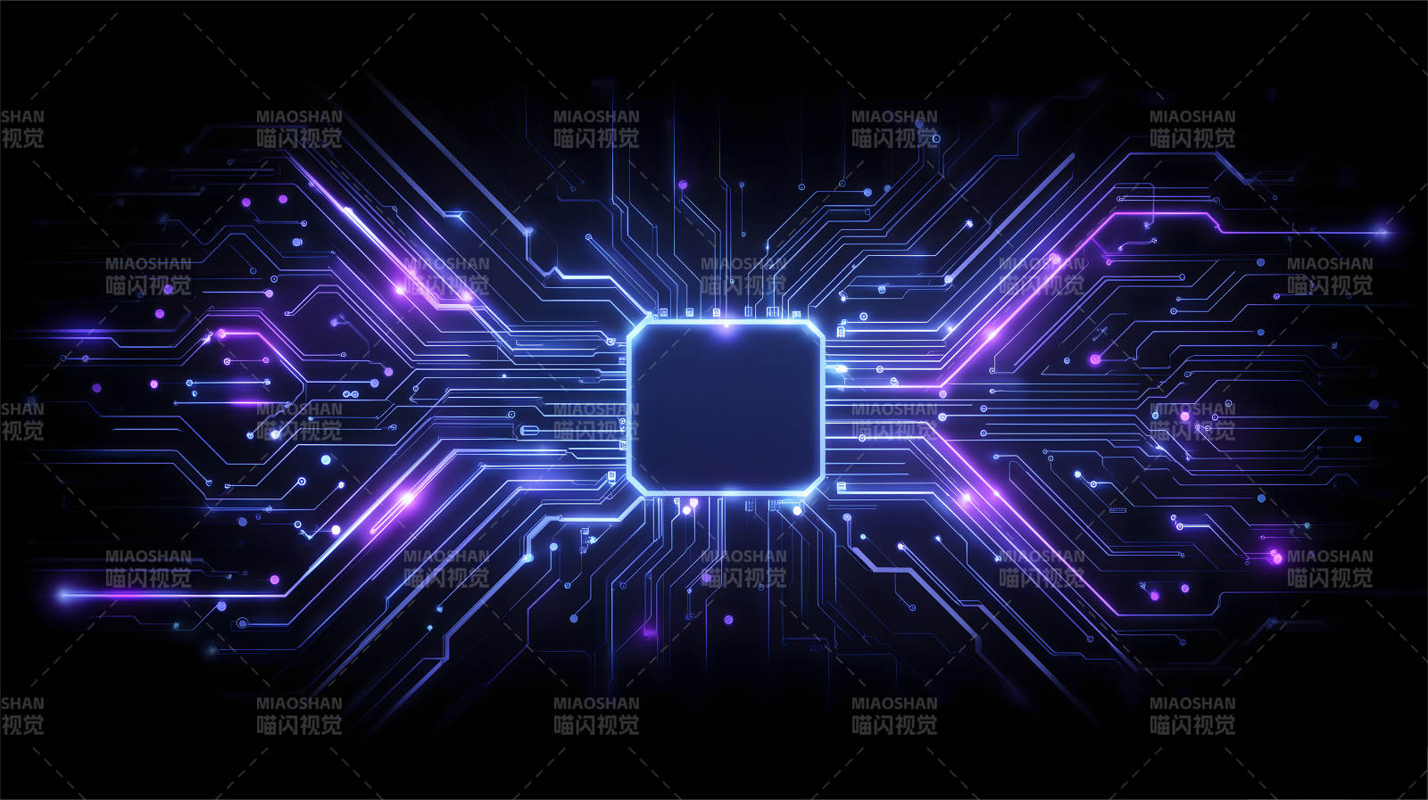 电路芯片发光科技感图片