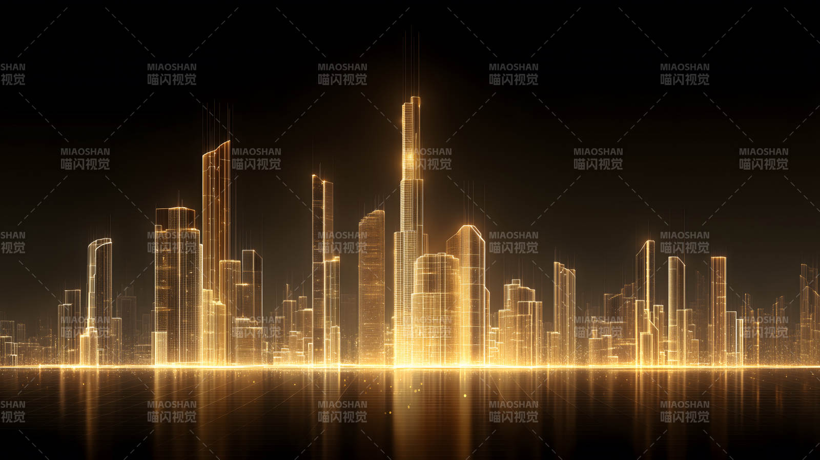 金色城市夜景图片