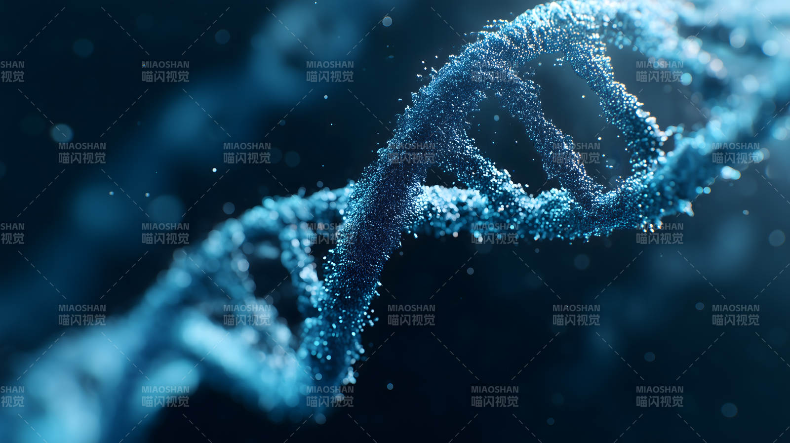 蓝色DNA分子螺旋结构图片