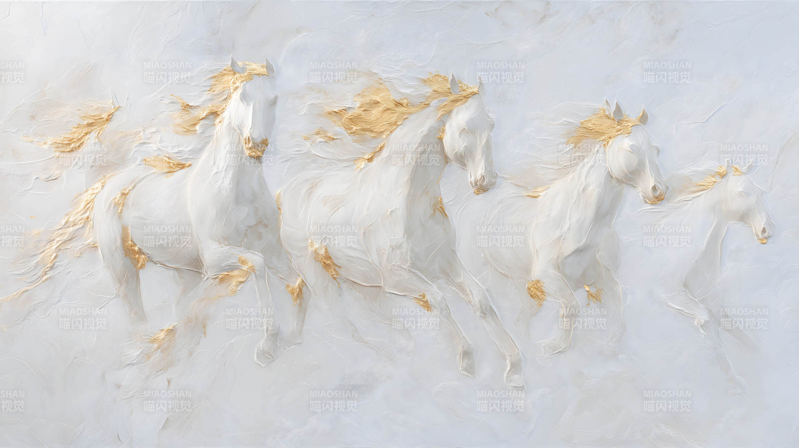 奔腾白马金色鬃毛图片
