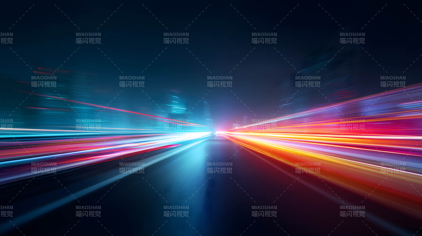 城市夜景光轨高速图片