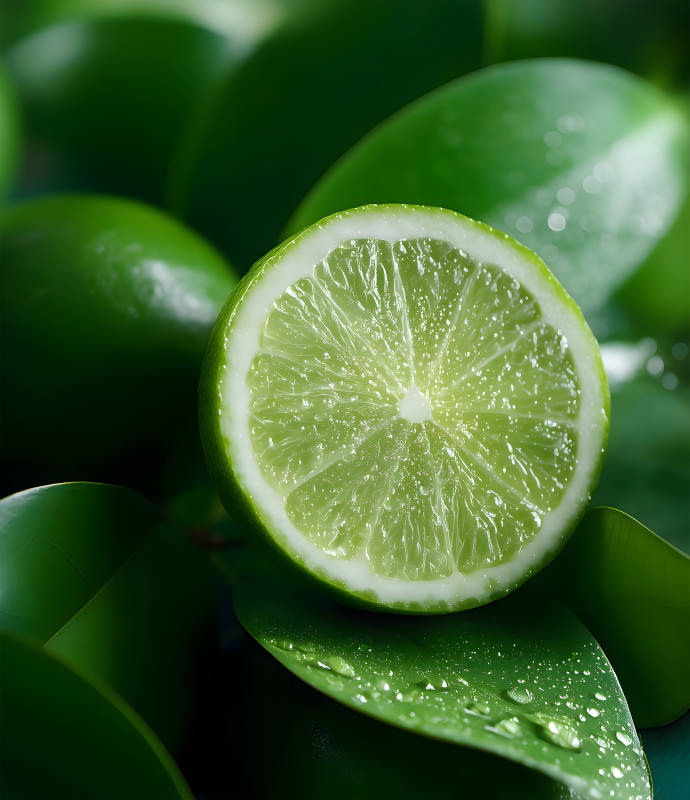 青柠切面特写图片