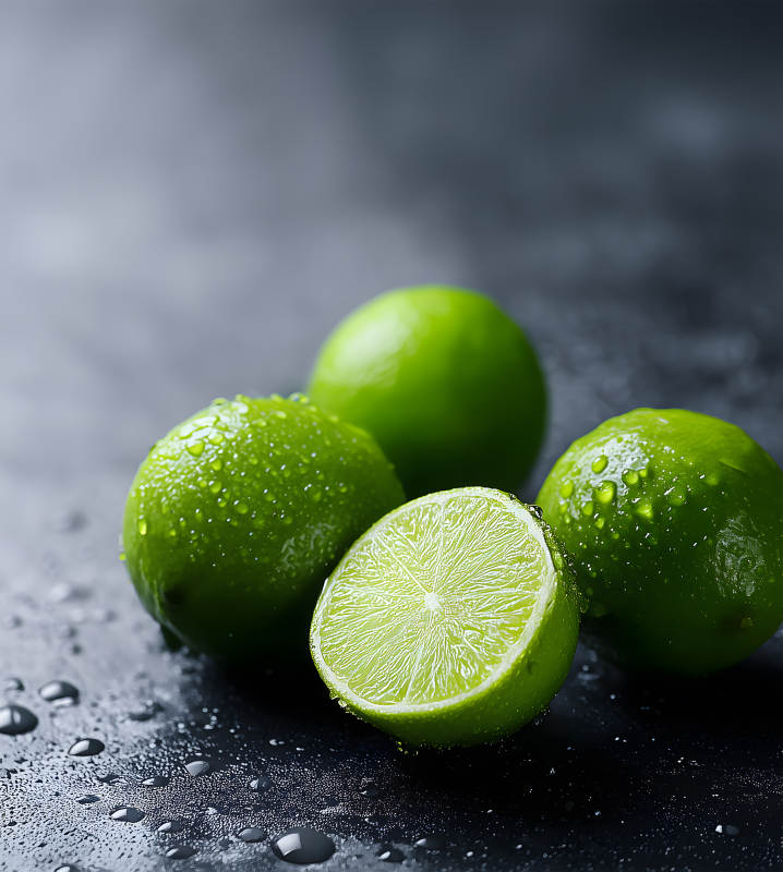 青柠特写清新水珠图片