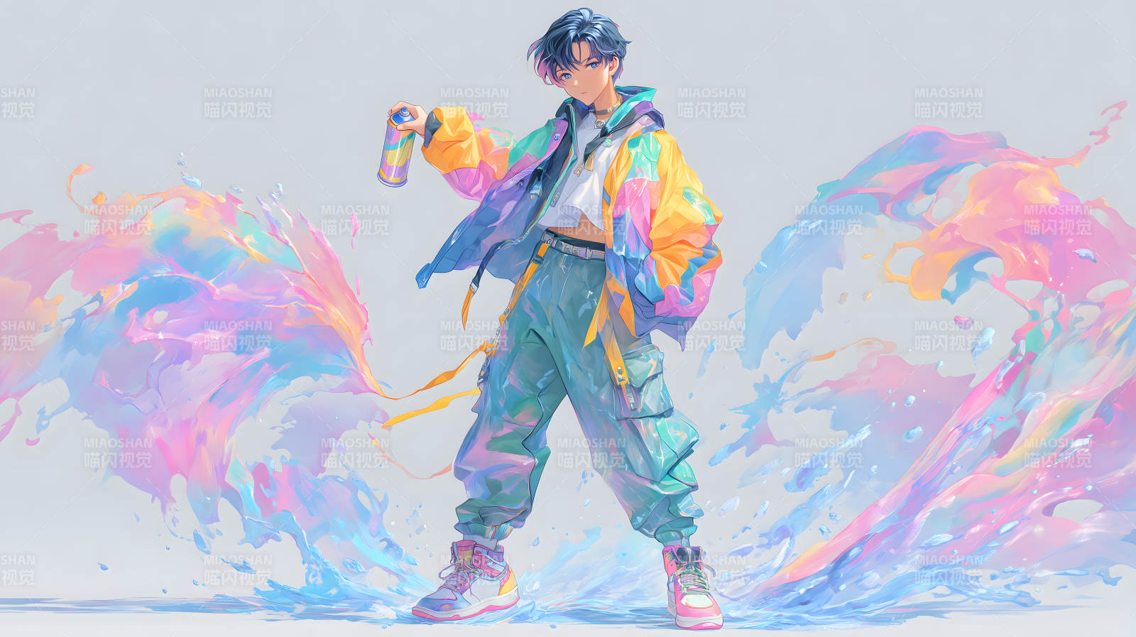 动漫少年涂鸦艺术图片