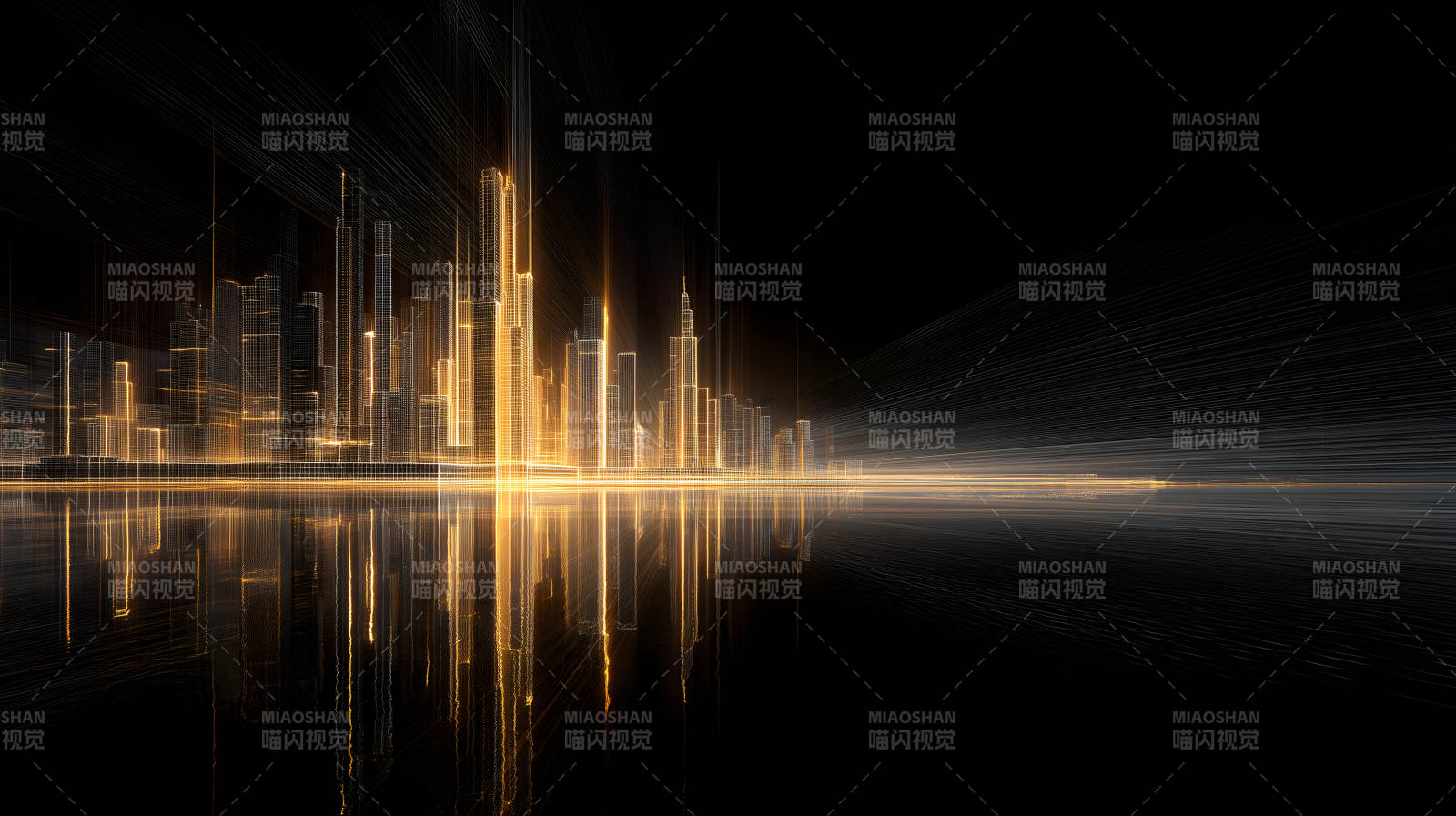 金色城市夜景图图片