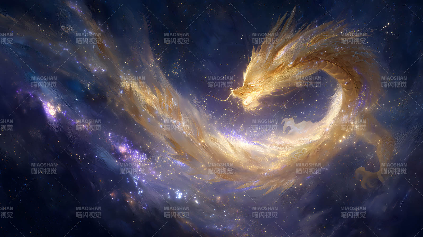 星空金龙遨游天际图片