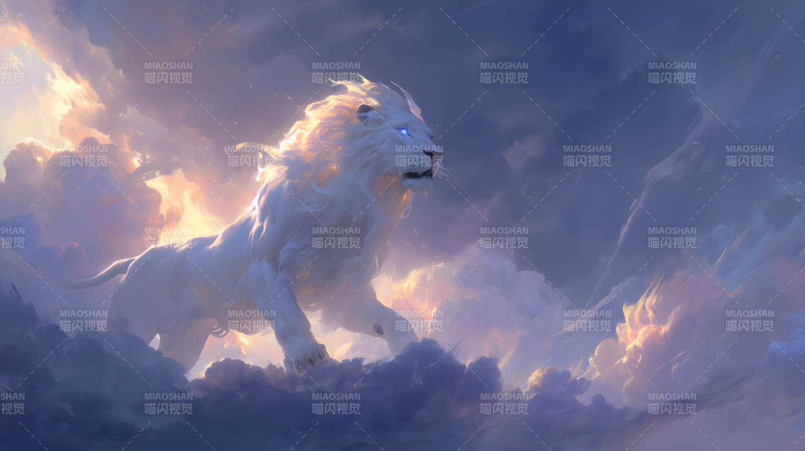 云端雄狮气势磅礴图片