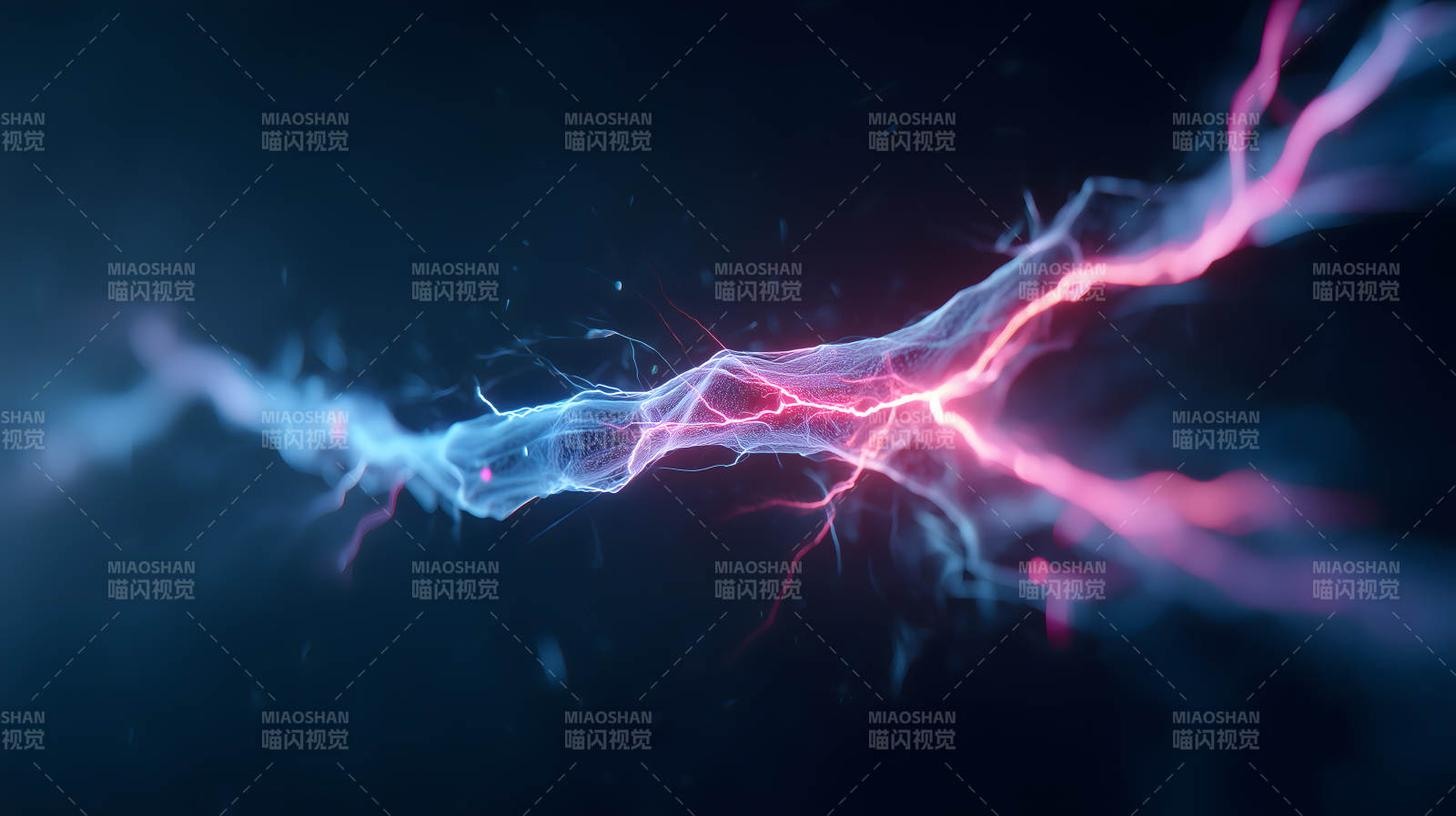 能量碰撞蓝色粉色光线图片