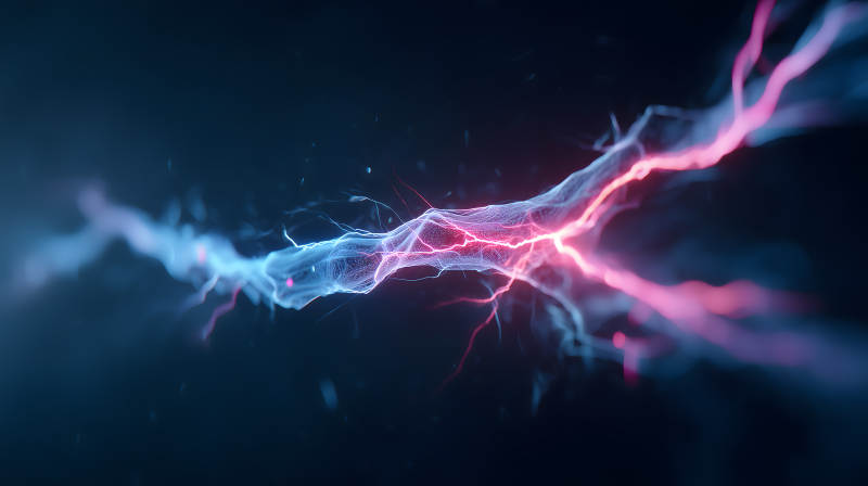 能量碰撞蓝色粉色光线图片