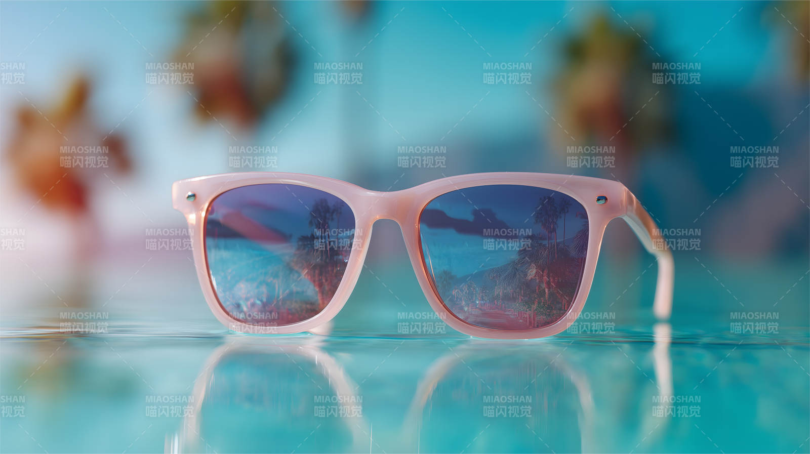 泳镜里美丽的风景图片