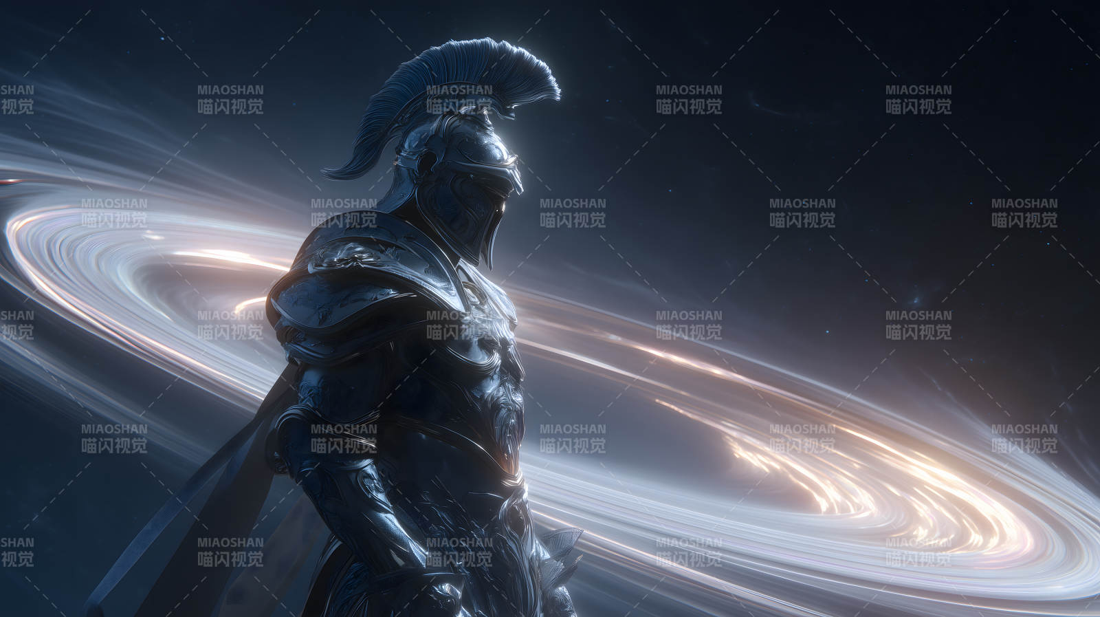 银甲战士凝视宇宙图片