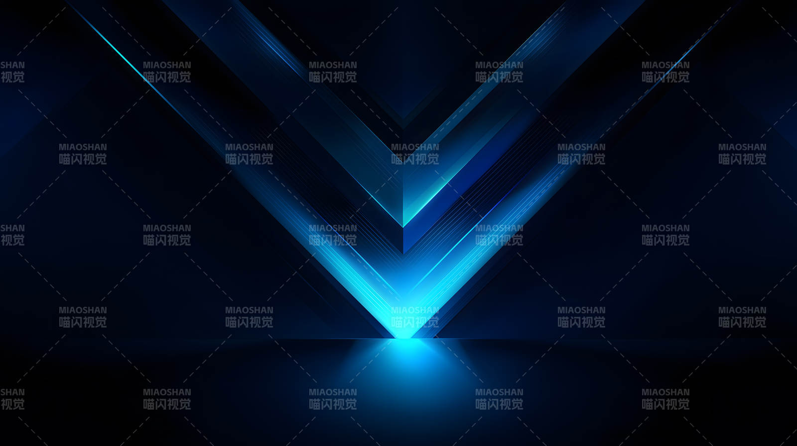 蓝色光影V字形图片