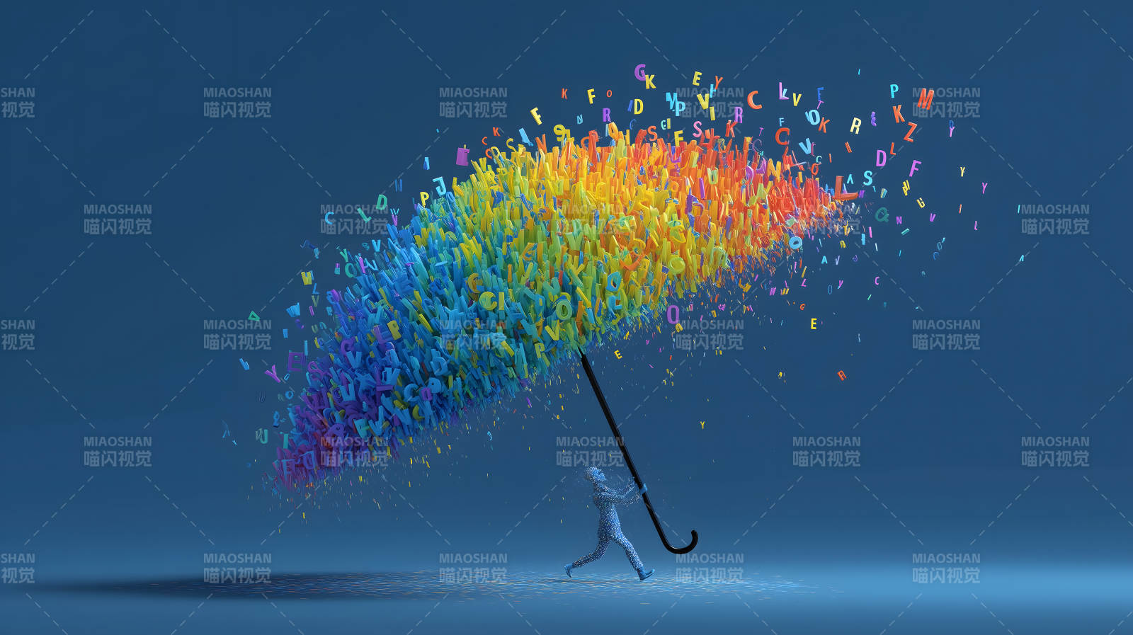 文字伞创意艺术图片