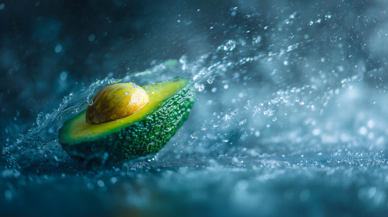 雨水冲刷牛油果图片
