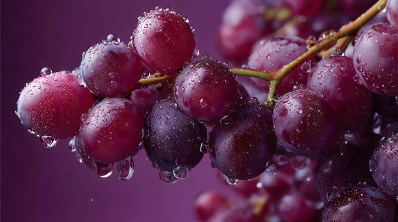 晶莹剔透的紫葡萄图片