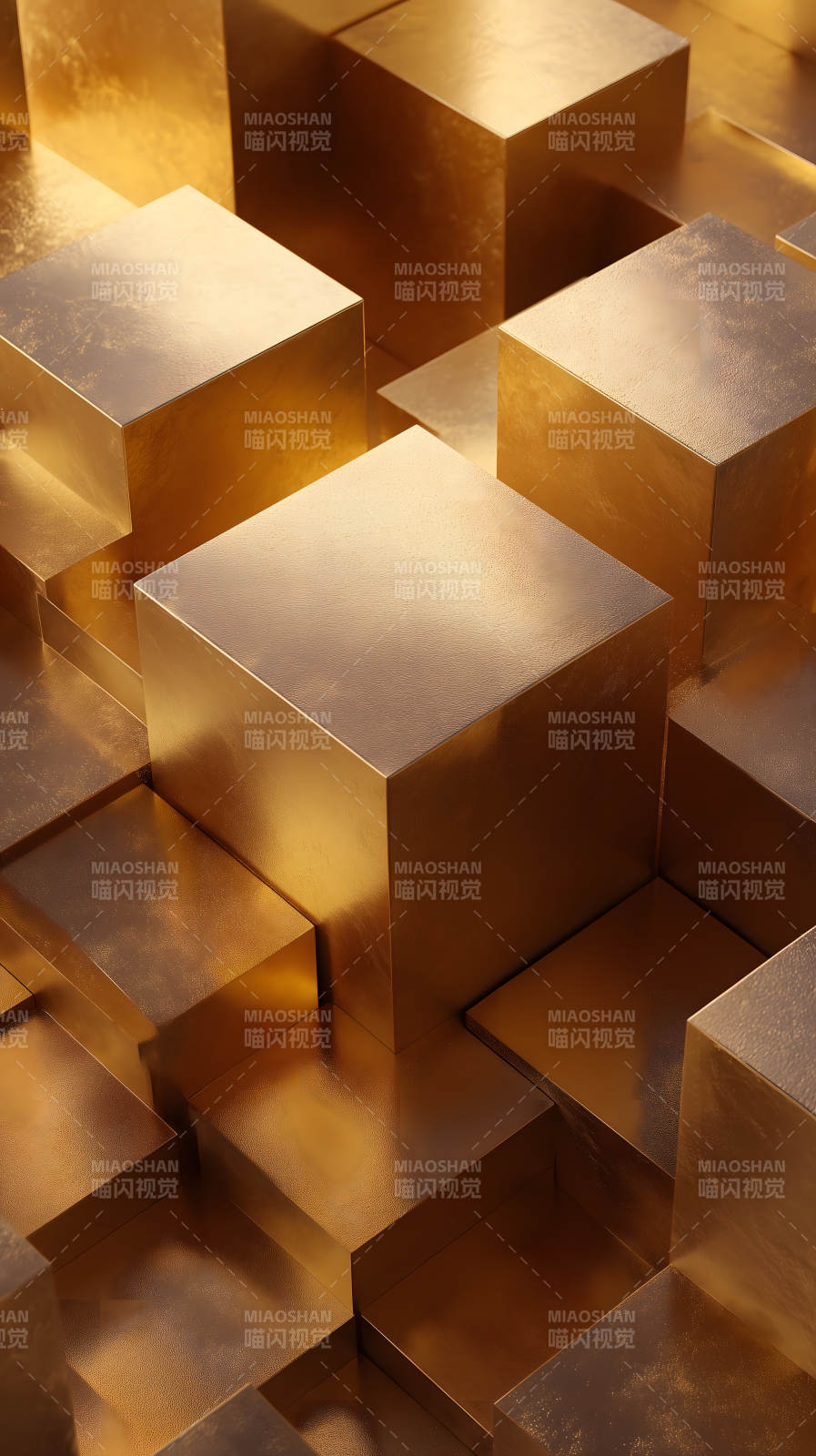 金色方块抽象组合图片