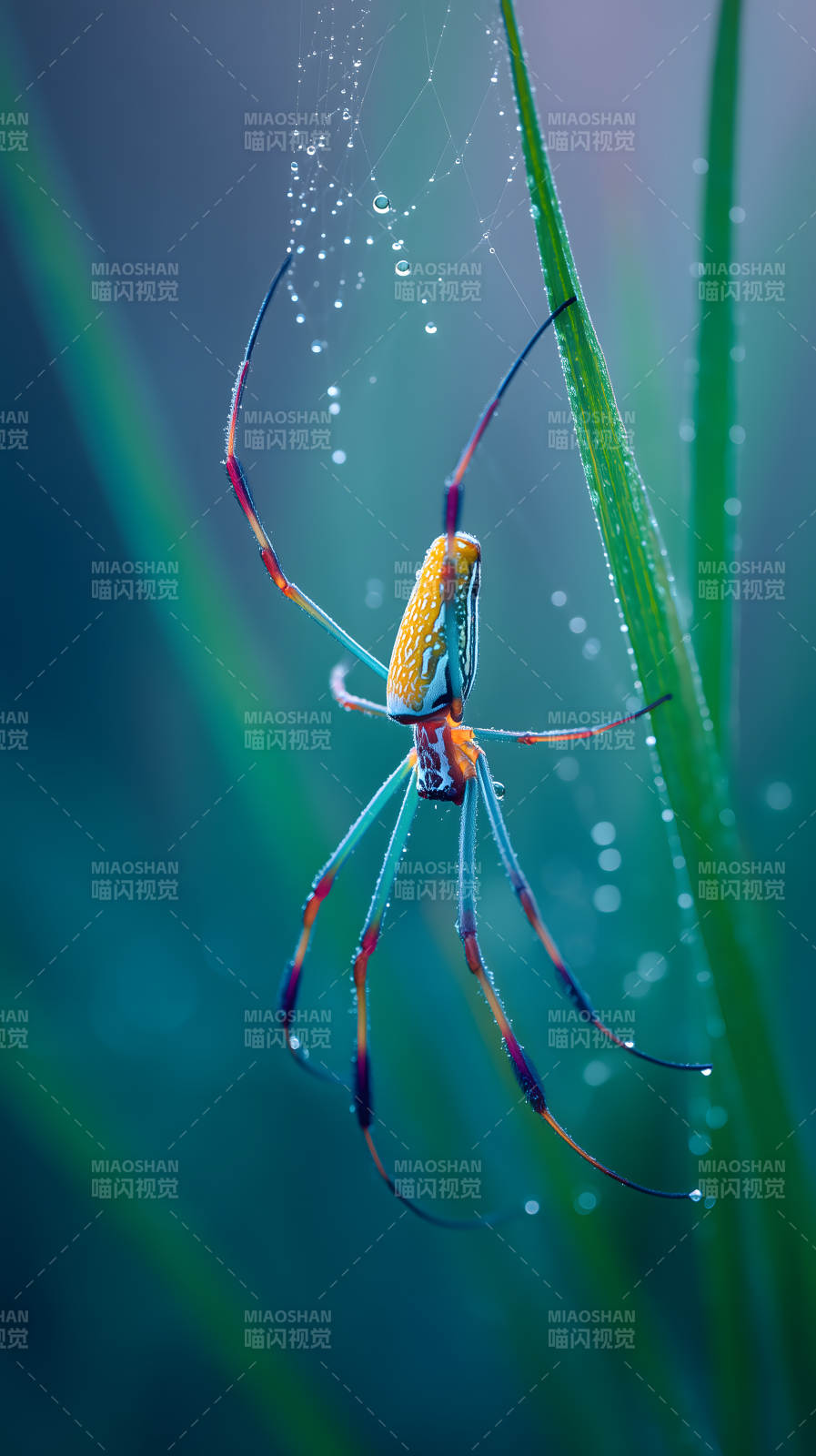 蜘蛛网上的美丽蜘蛛图片