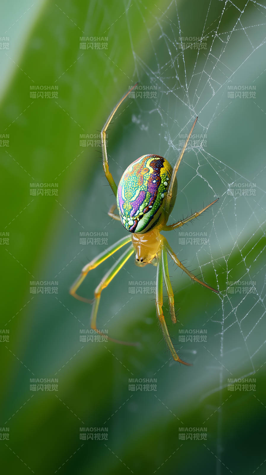 彩虹蜘蛛织网图片