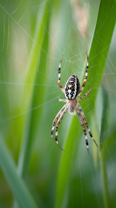 蜘蛛织网细节特写图片