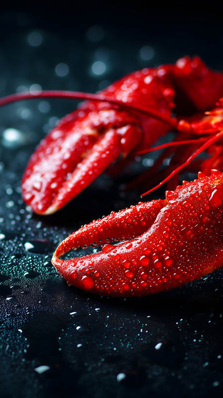 鲜红龙虾细节特写图片