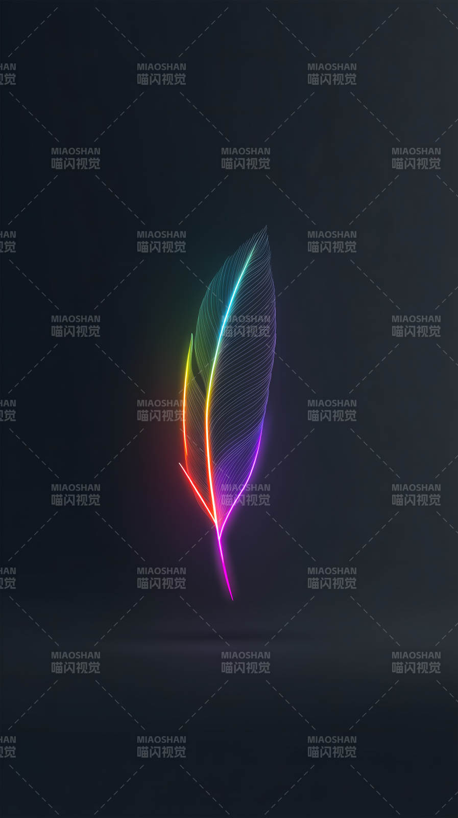 霓虹羽毛艺术设计图片