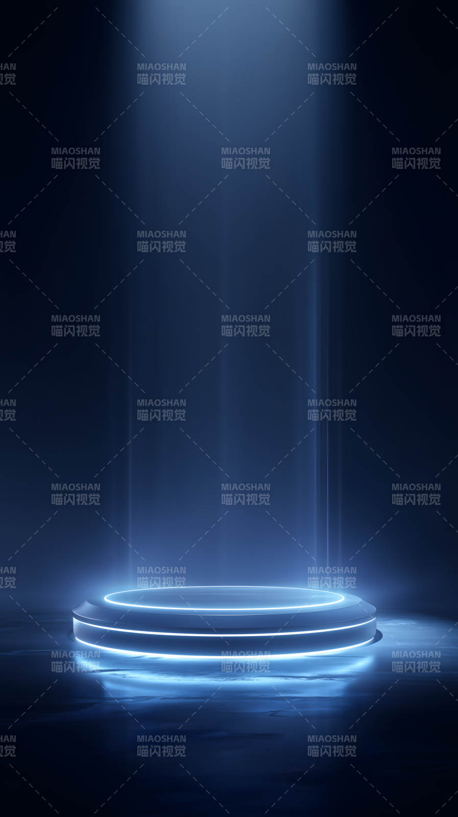 蓝色光柱照亮舞台图片