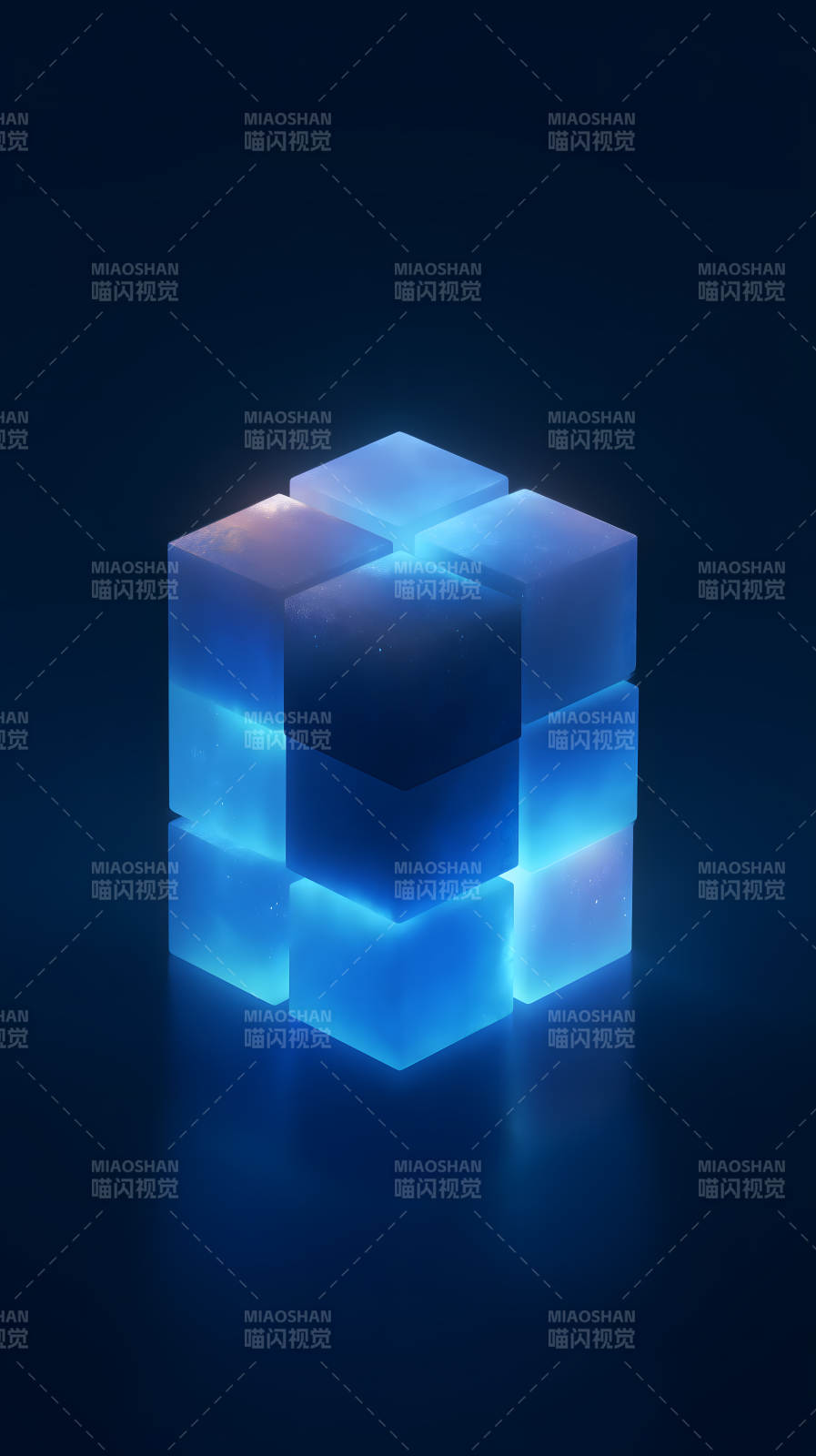 发光立方体科技感十足图片