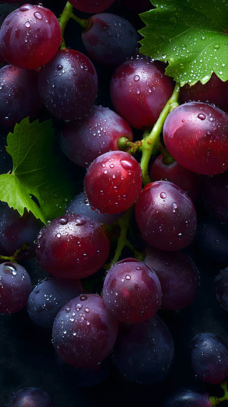 红润多汁的葡萄特写图片