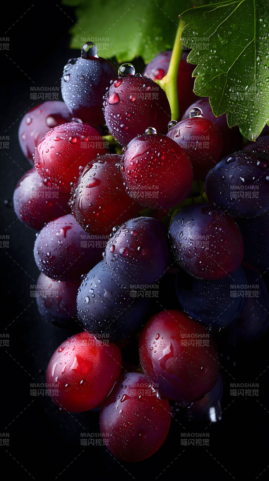 晶莹剔透的葡萄特写图片