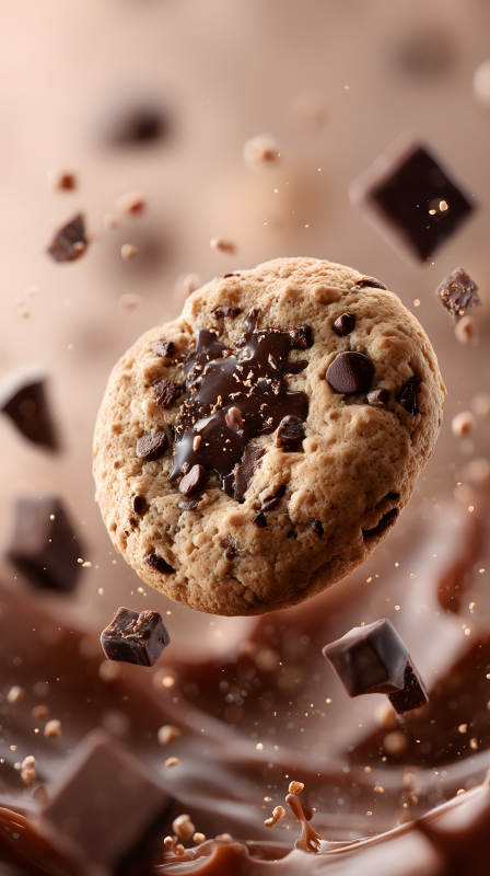 巧克力饼干飞舞图片