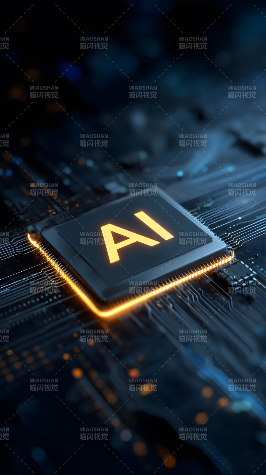 人工智能芯片特写图片