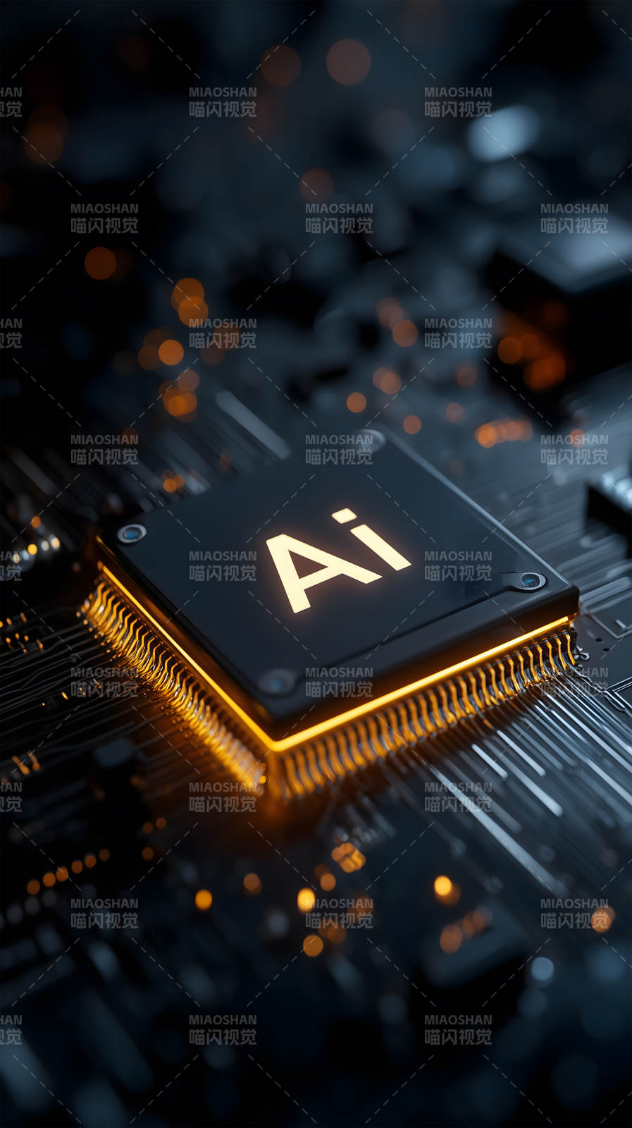 芯片AI科技发光图片