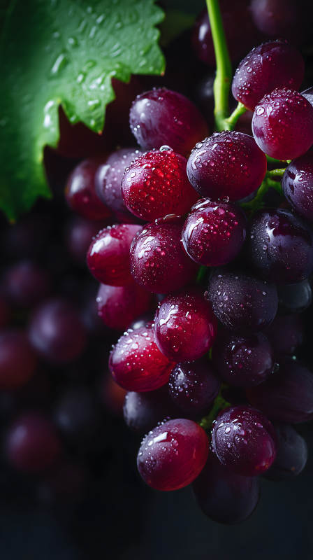 红润多汁的葡萄特写图片