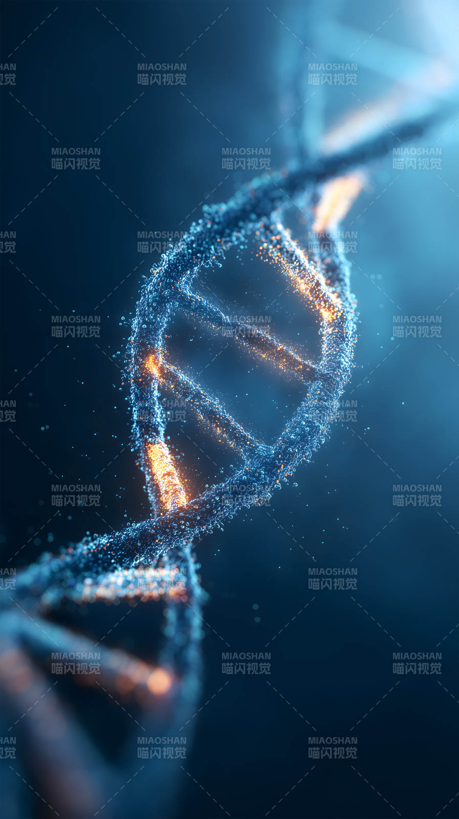 DNA螺旋结构图示科技感十足图片