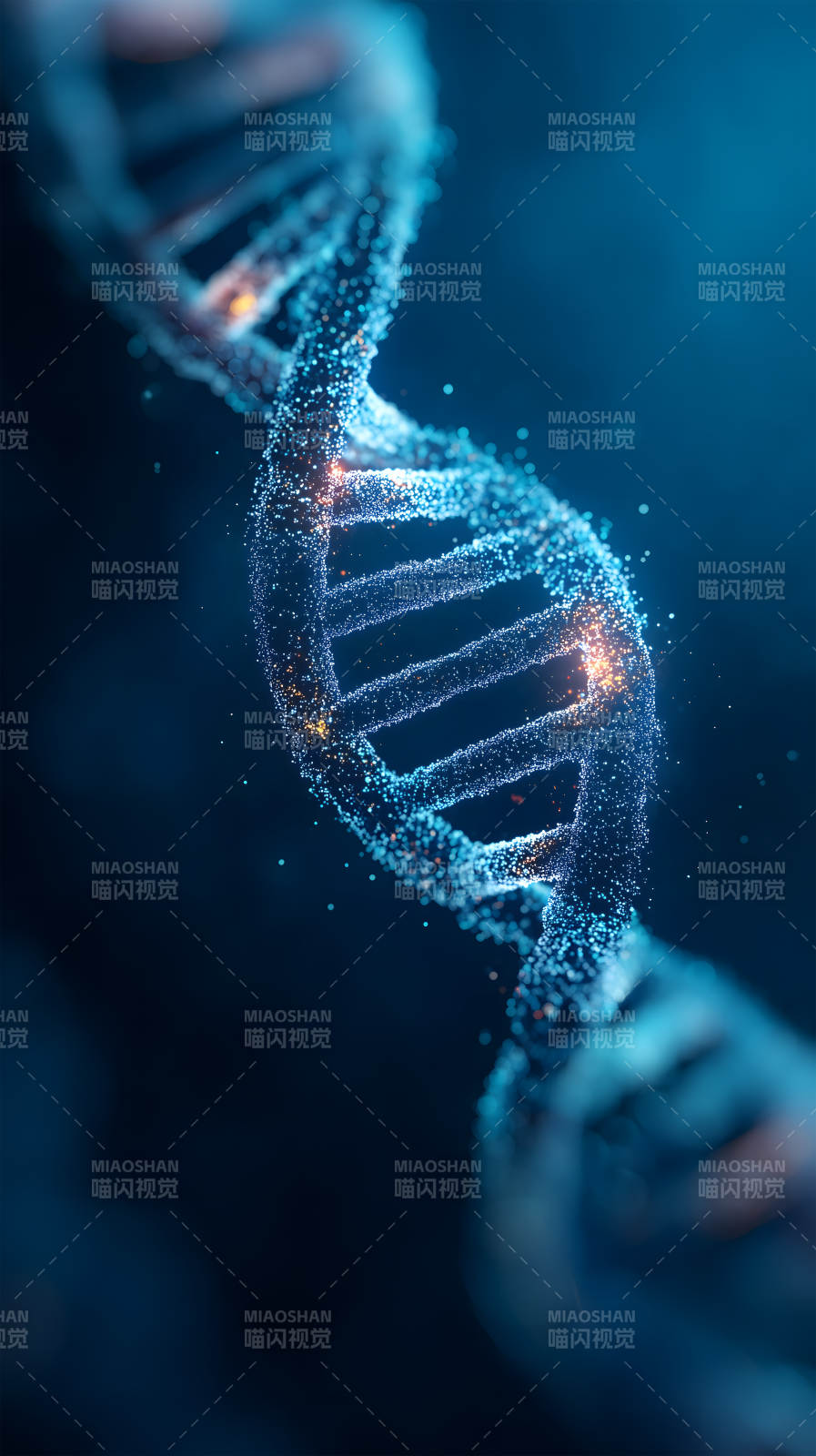 DNA螺旋结构抽象呈现图片