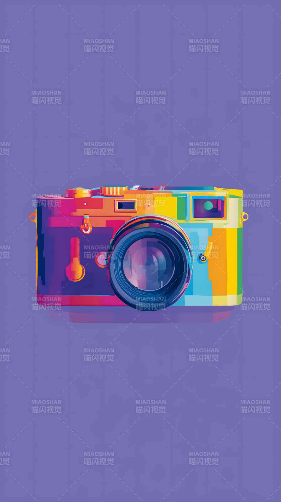 彩色相机艺术图片