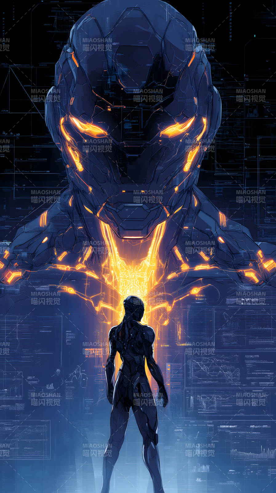 机器人与人类对峙图片