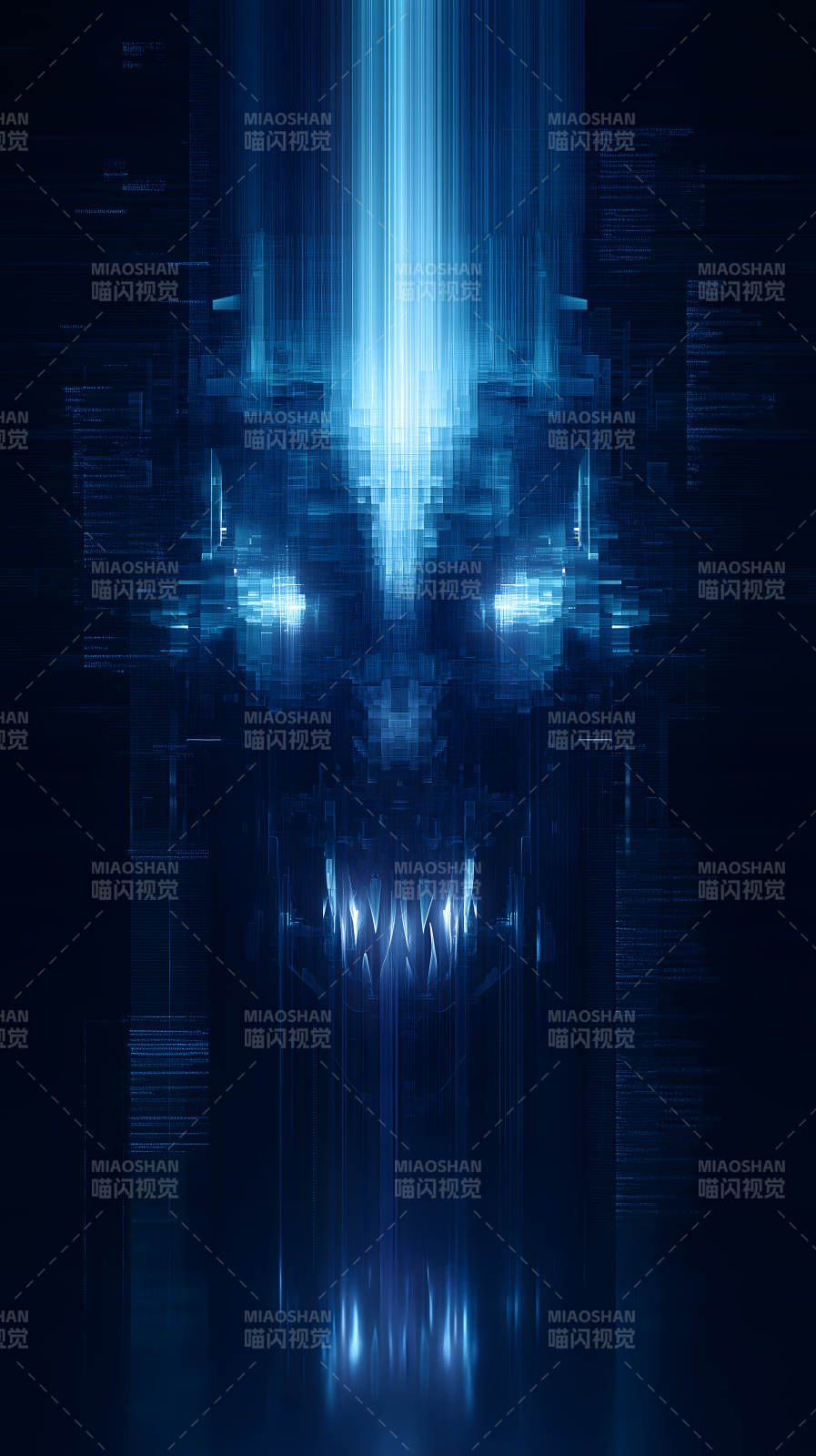 数字骷髅深蓝科技图片