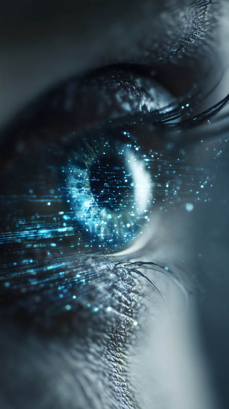 未来科技眼睛发光特效图片