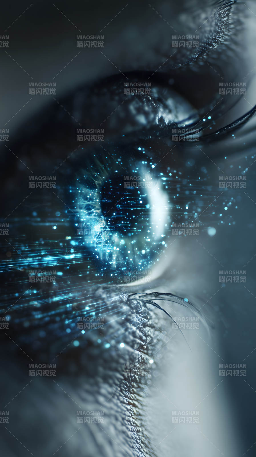 未来科技眼睛发光特效图片
